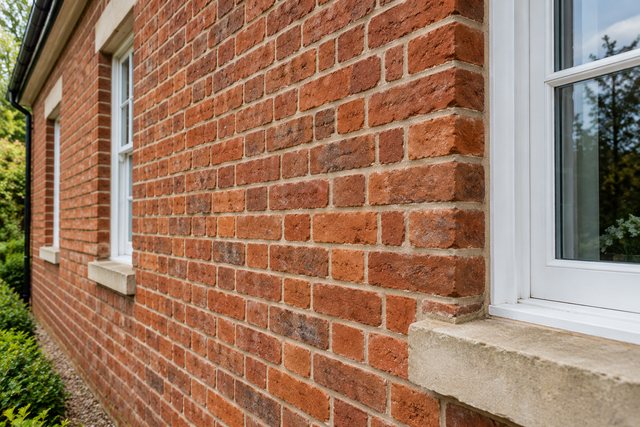 Example image: an older brick elevation after repointing